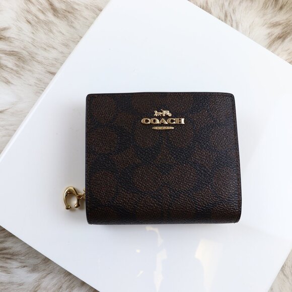 NWT Coach Snap Wallet In Signature Canvas CW789 IMXAQ - Picture 12 of 12